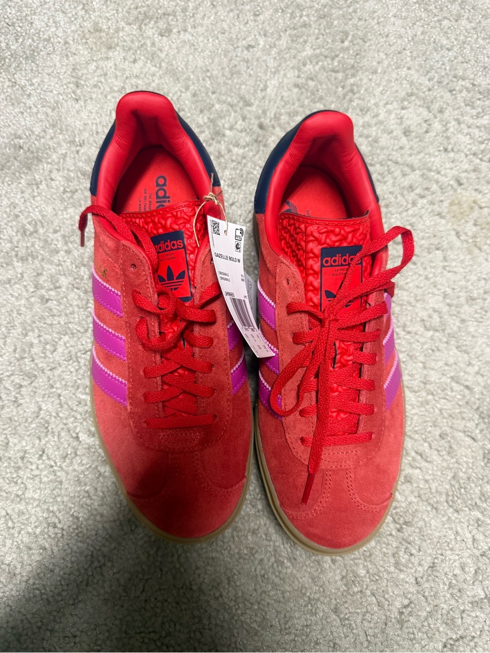 adidas platform gazelle Red and Pink Athletic Sneakers